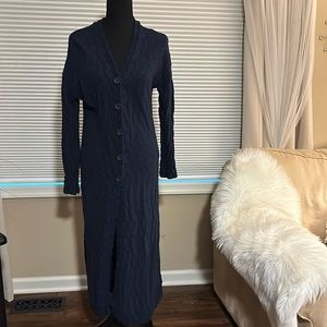 Suzanne Betro Navy Blue Long Duster